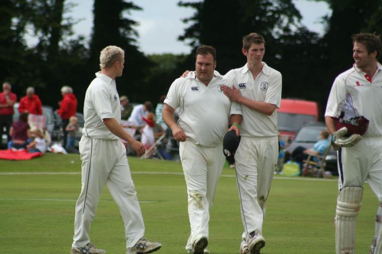  Phil Kirkby gets four wicket congratulations